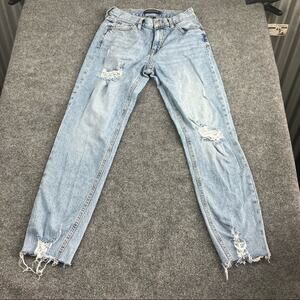 Aeropostal Women’s Mom Jeans size 0 light wash distressed